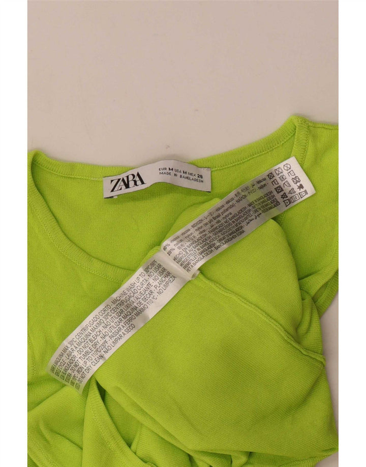 Zara Dame Ærmeløs Bodysuit UK 12 Medium Green Viscose