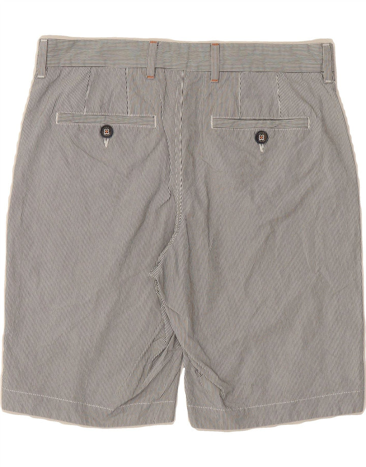 TED BAKER Womens Chino Shorts W32 Large Grey Striped Cotton Vintage Ted Baker and Second-Hand Ted Baker from Messina Hembry 