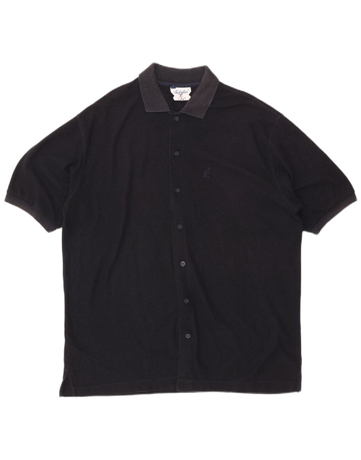 AUSTRALIAN L'ALPINA Kortærmet Herreskjorte IT 54 XL Navyblå Bomuld