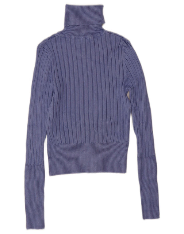 Zara Womens Crop Oversized rullehals sweater UK 12 Medium Purple