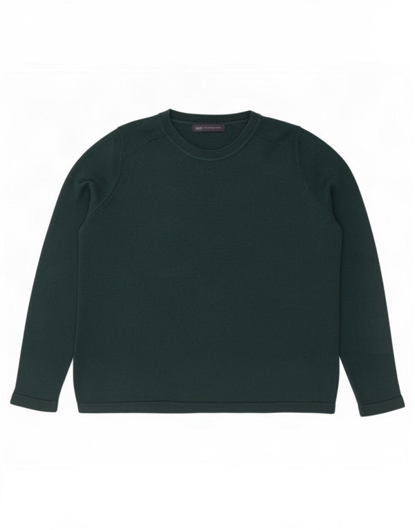 Marks & Spencer Womens Crew Neck Jumper Sweater UK 16 Large Green