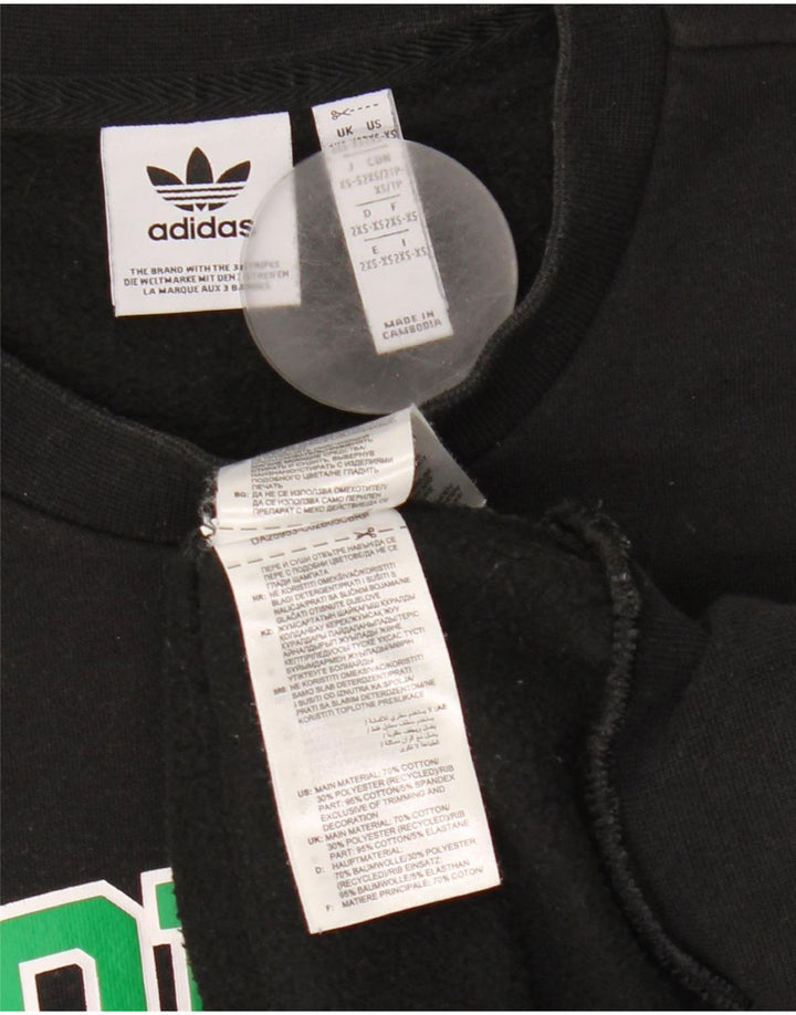 Adidas Herre Grafisk Oversized Sweatshirt Jumper 2XS Sort Bomuld