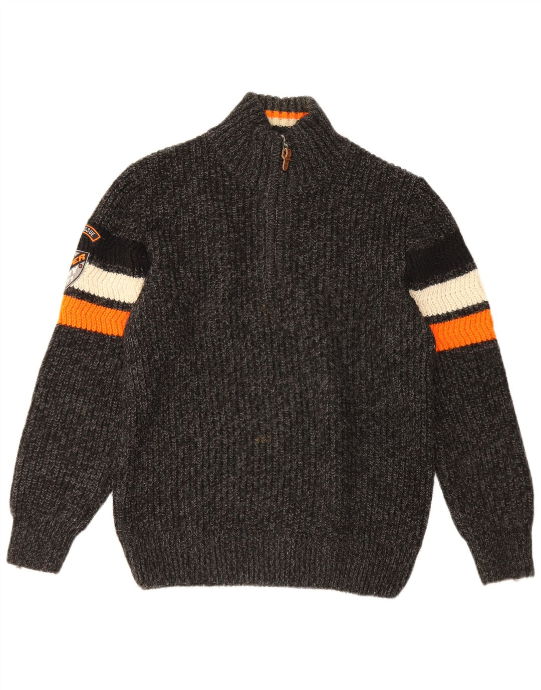 Superdry trøje med lynlås til mænd 2XL grå stribet akryl