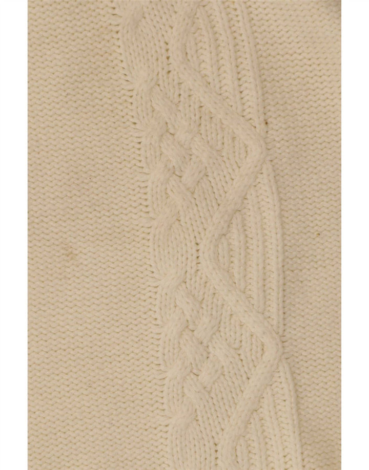 Carrera Dame Turtle Neck Jumper Sweater UK 14 Medium Off White Akryl