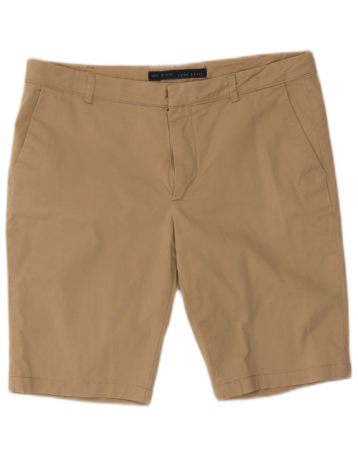 ZARA Womens Chino Shorts Medium W28 Beige Cotton