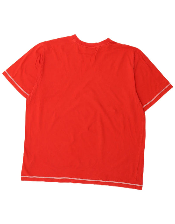 Lotto Herre Grafisk T-Shirt Top UK 44/46 2XL Rød Bomuld