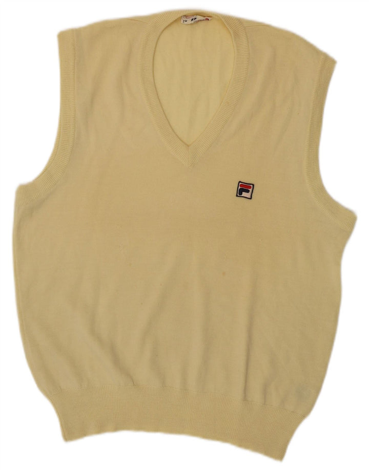 Fila Herrevest Tank Top IT 48 Medium Yellow Virgin Wool