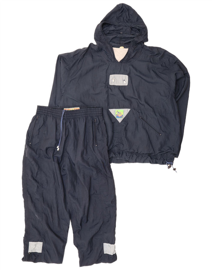 Vintage Herre Loose Fit Hætte hel træningsdragt Medium Navy Blue