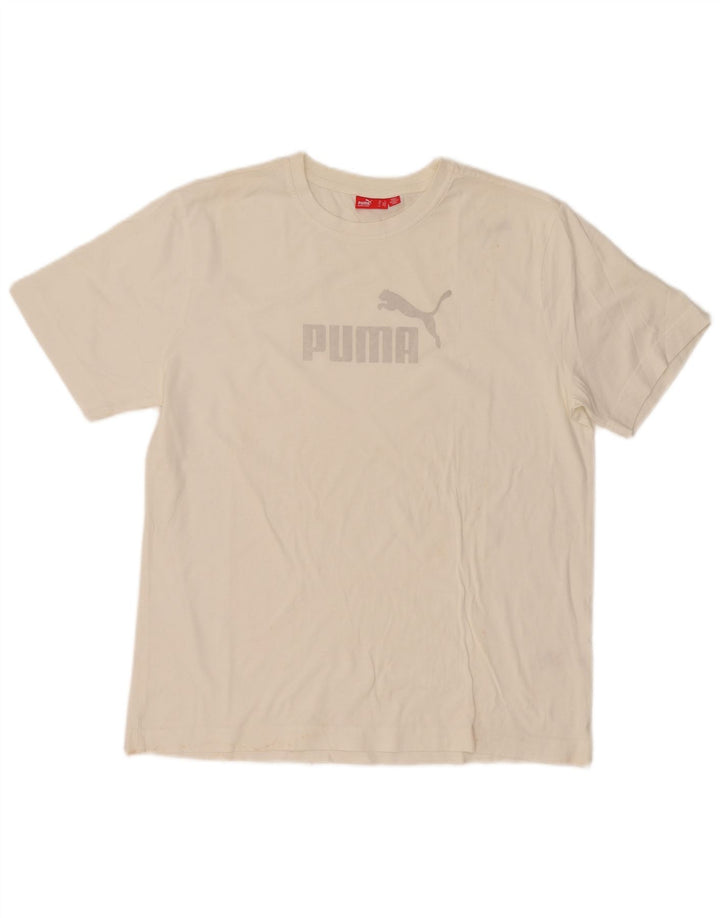 Puma Herre Grafisk T-Shirt Top Stor Hvid