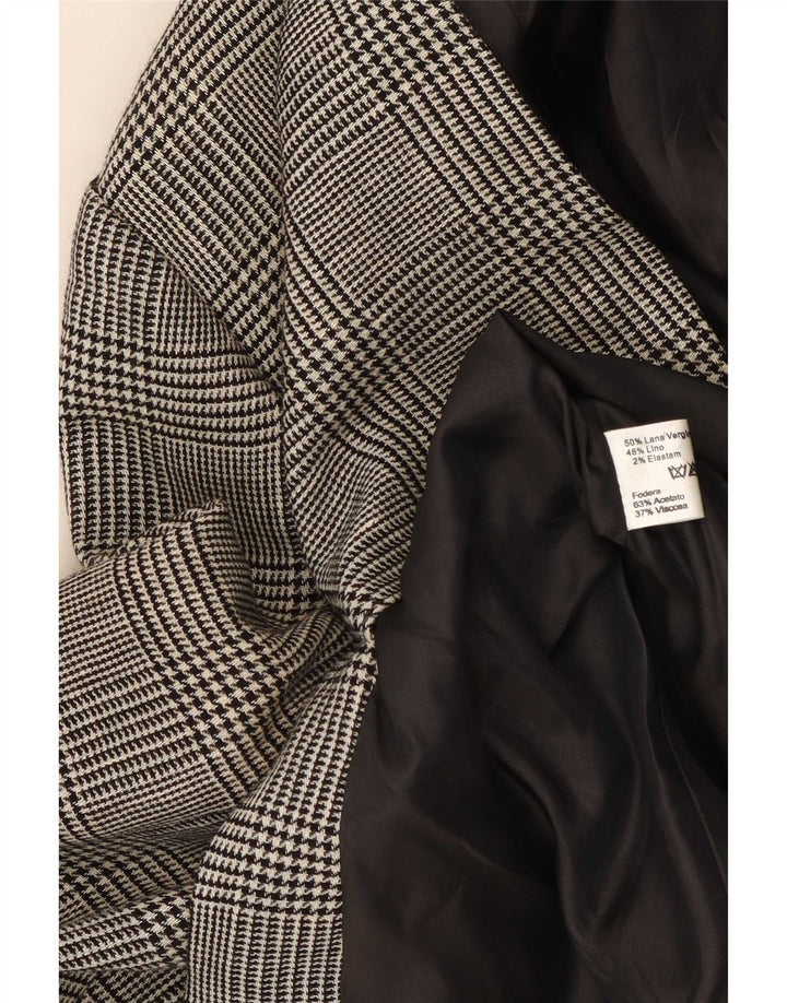 Luisa Spagnoli Dame 3-knaps blazerjakke IT 46 Large Grå Houndstooth