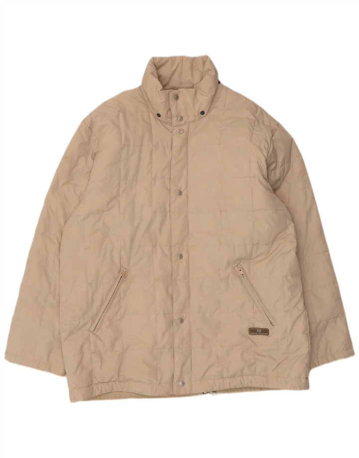 Sergio Tacchini Herre polstret jakke UK 40 Large Beige Polyester