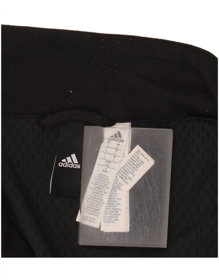 Adidas Herre Zip Neck Pullover Træningsdragt Top Stor Sort Polyester
