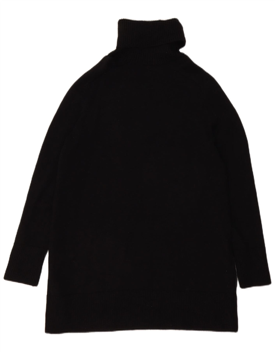Zara Dame Oversized Roll Neck Jumper Sweater UK 10 Small Black Viscose