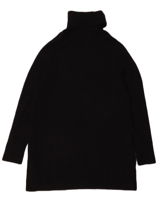 Zara Dame Oversized Roll Neck Jumper Sweater UK 10 Small Black Viscose