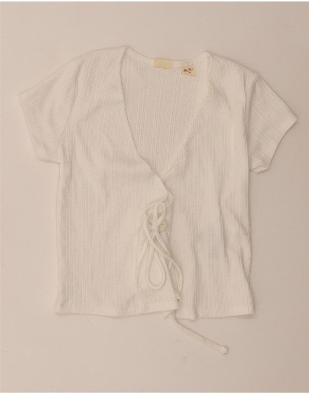 Levi's Womens Crop Wrap Shirt Bluse UK 4 XS Hvid Bomuld