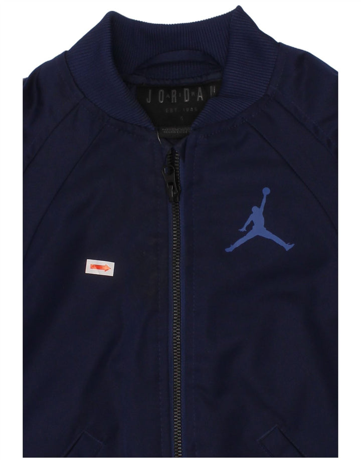 JORDAN Boys Air Graphic Bomber Jacket 4-5 Years Navy Blue Polyester