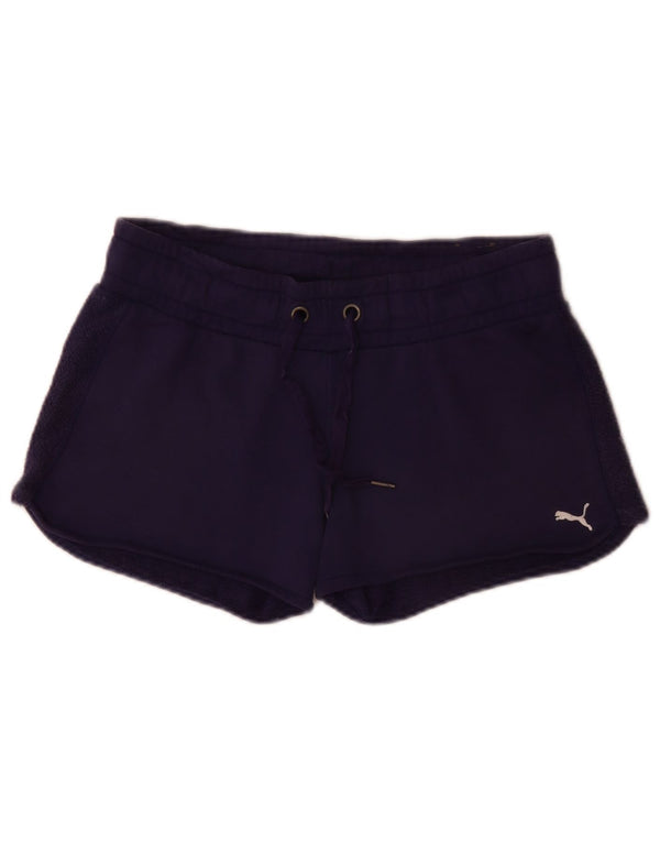 Puma Womens Relaxed Fit Sport Shorts UK 12 Medium Purple Cotton Sports