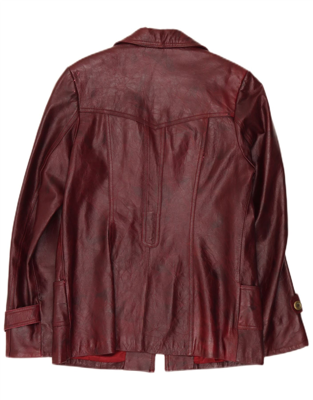 Vintage dame læderjakke UK 26 5XL Burgundy