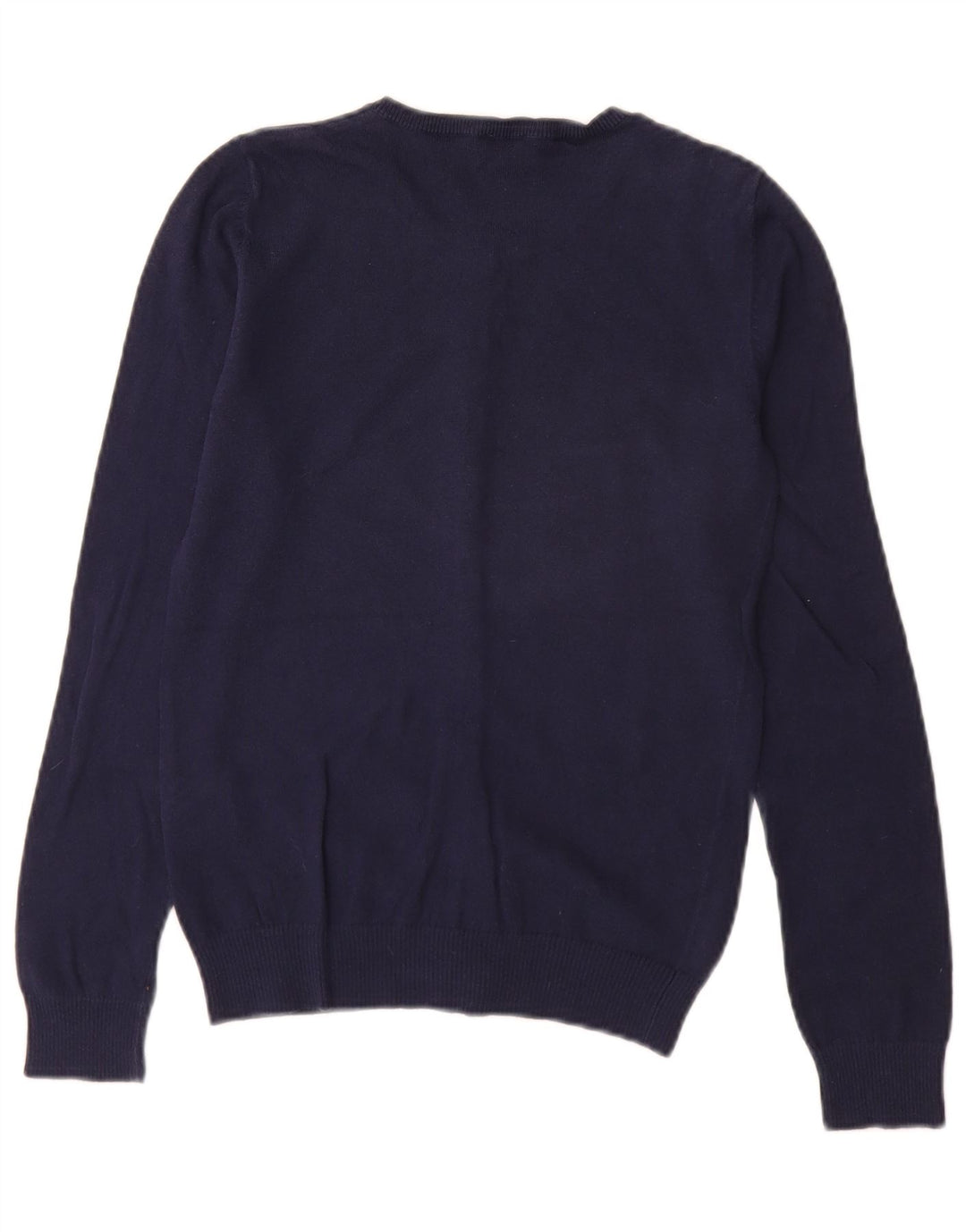 BENETTON Pige Cardigan Sweater 13-14 År 3XL Marineblå Bomuld