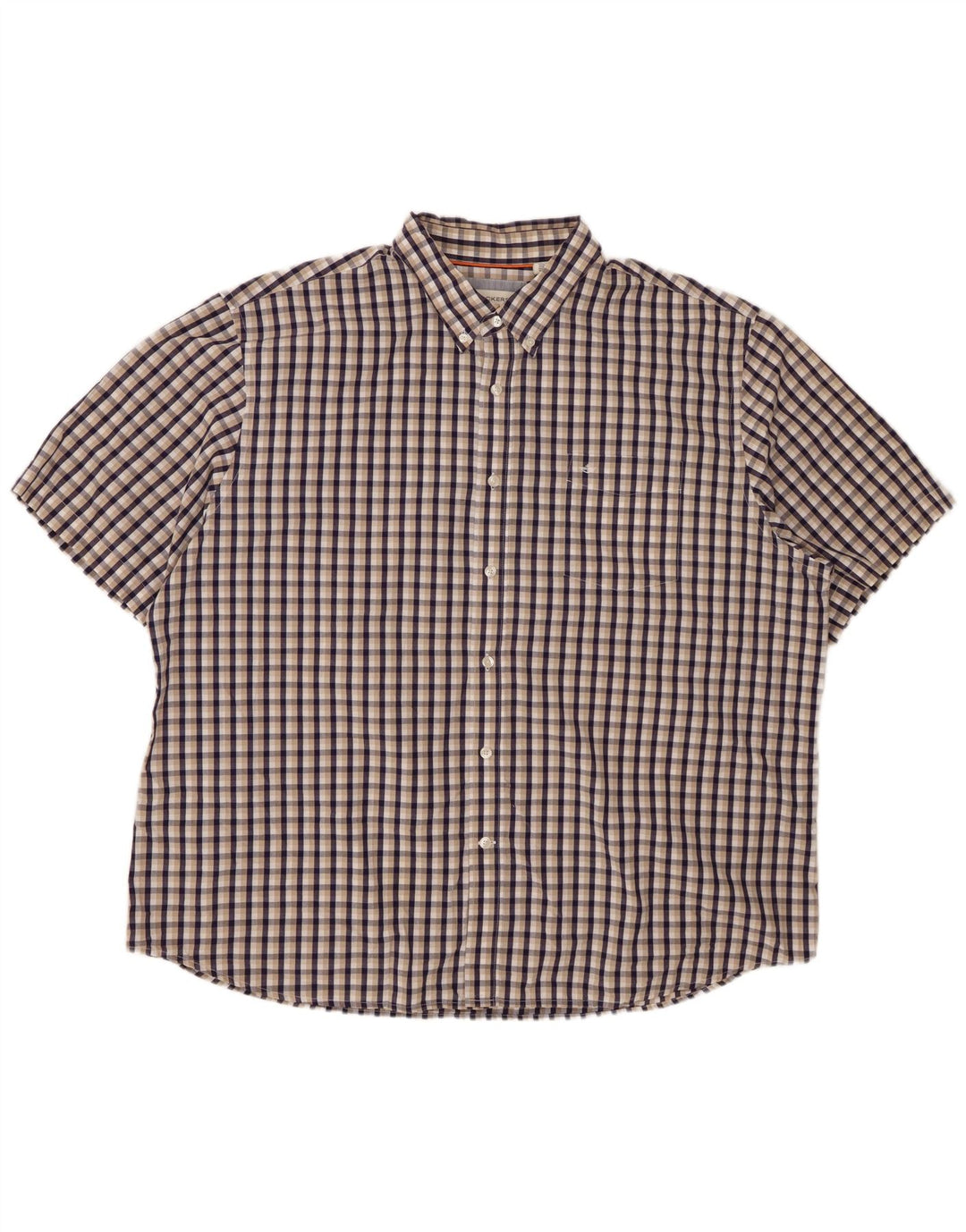 DOCKERS kortærmet herreskjorte 2XL flerfarvet ternet bomuld