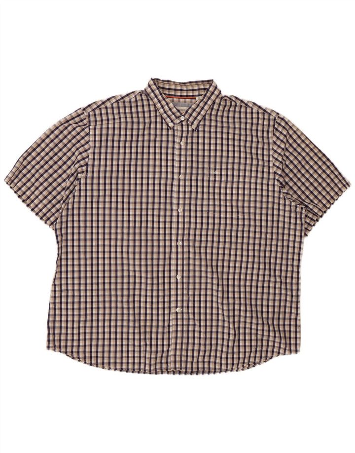 DOCKERS kortærmet herreskjorte 2XL flerfarvet ternet bomuld