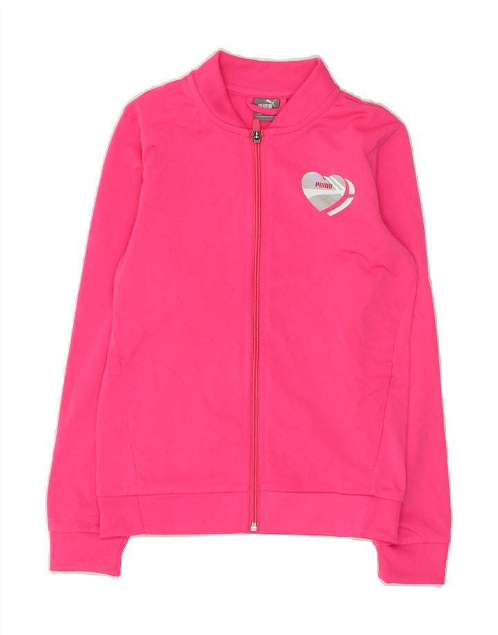 PUMA Girls Tracksuit Top Jacket 11-12 Years Pink Polyester | Vintage Puma | Thrift | Second-Hand Puma | Used Clothing | Messina Hembry 