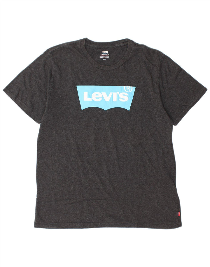 Levi's Herre grafisk T-shirt Top Stor grå bomuld