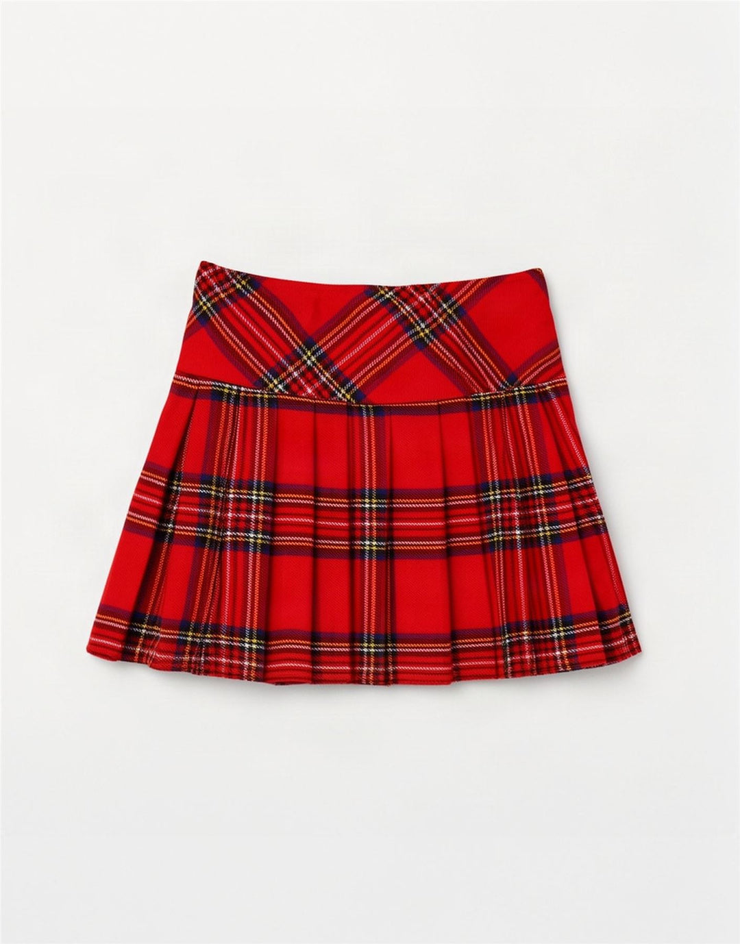 Vintage Kvinders Mini Wrap Nederdel EU 36 Lille W32 Rød Plaid Akryl