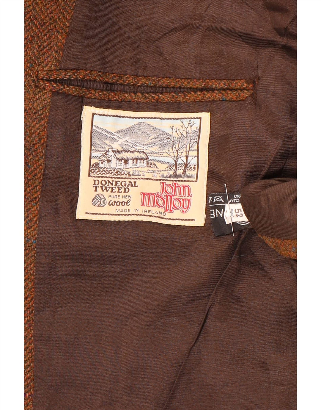 John Molloy Herre 3-knaps blazerjakke EU 52 XL Brun sildebensuld
