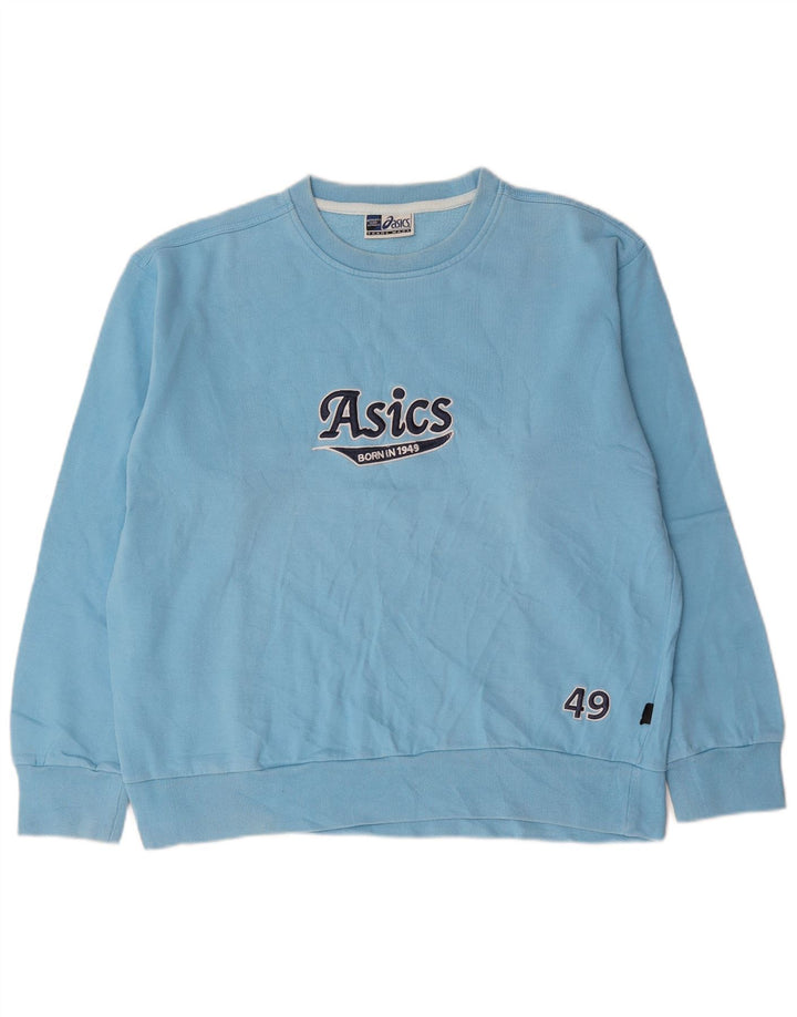 Asics Herre Grafisk Sweatshirt Jumper Stor Blå Bomuld