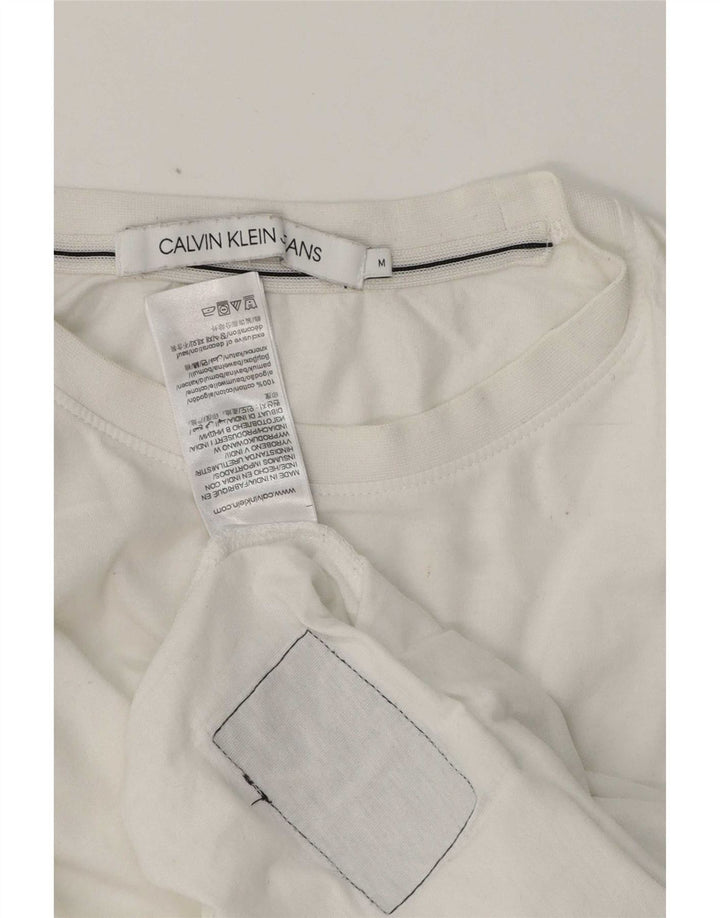 Calvin Klein Jeans Herre T-Shirt Top Medium Hvid Bomuld