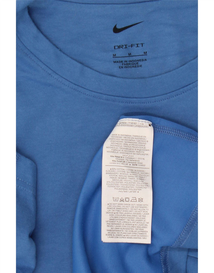 Nike herre Dri Fit T-shirt top mellemblå bomuld