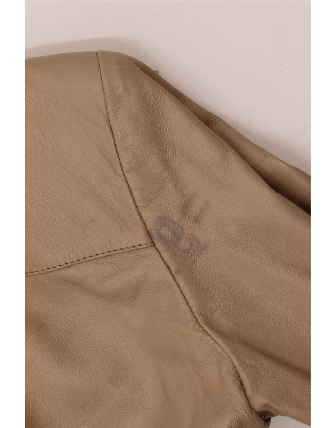 Vintage dame læderjakke IT 42 Medium Beige