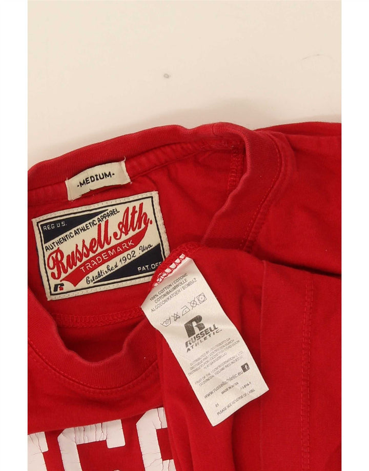 Russell Athletic Herre grafisk T-shirt Top Medium Rød Bomuld