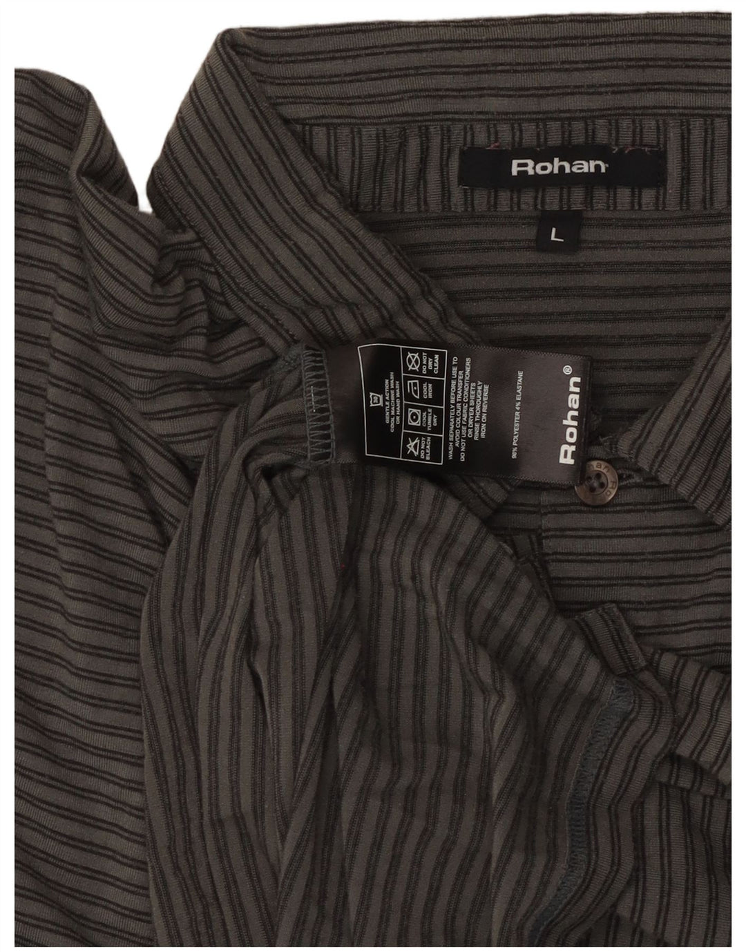 ROHAN Poloskjorte til mænd, stor gråstribet polyester