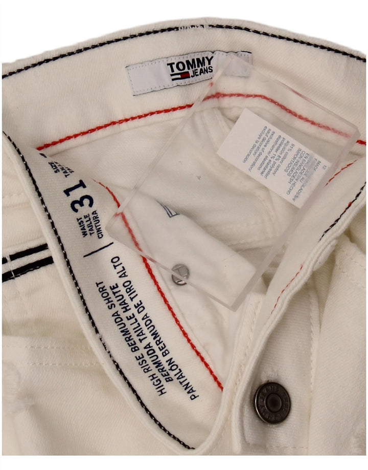 TOMMY HILFIGER Womens Bermuda Shorts W31 Medium White Cotton