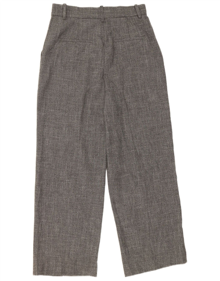 Zara kvinders højtaljede brede ben Casual bukser mellemgrå polyester