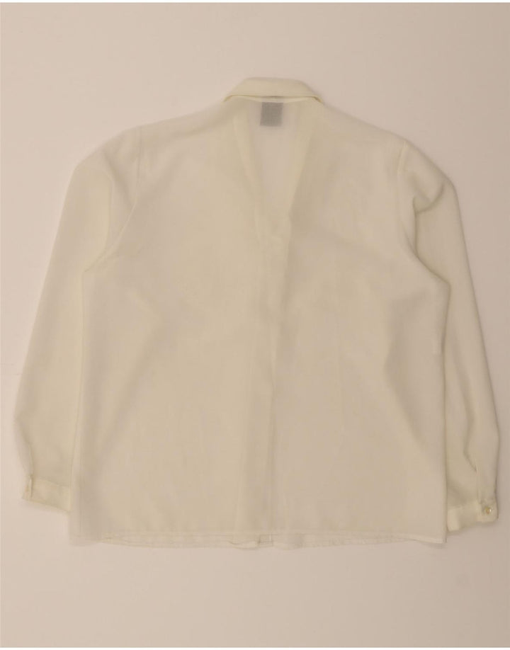 ELENA MIRO Womens Shirt Blouse UK 18 XL White Polyester Vintage ELENA MIRO and Second-Hand ELENA MIRO from Messina Hembry 