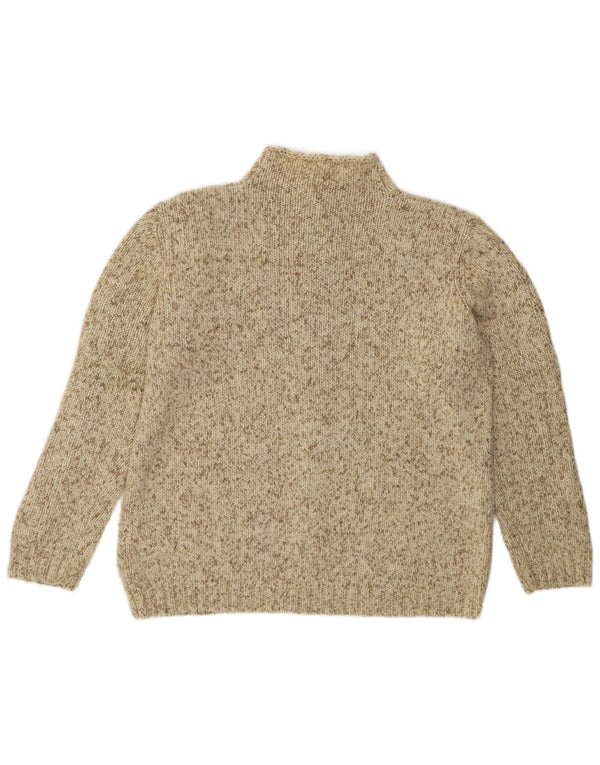 VINTAGE Dame Turtle Neck sweater IT 48 XL Beige Flecked Wool