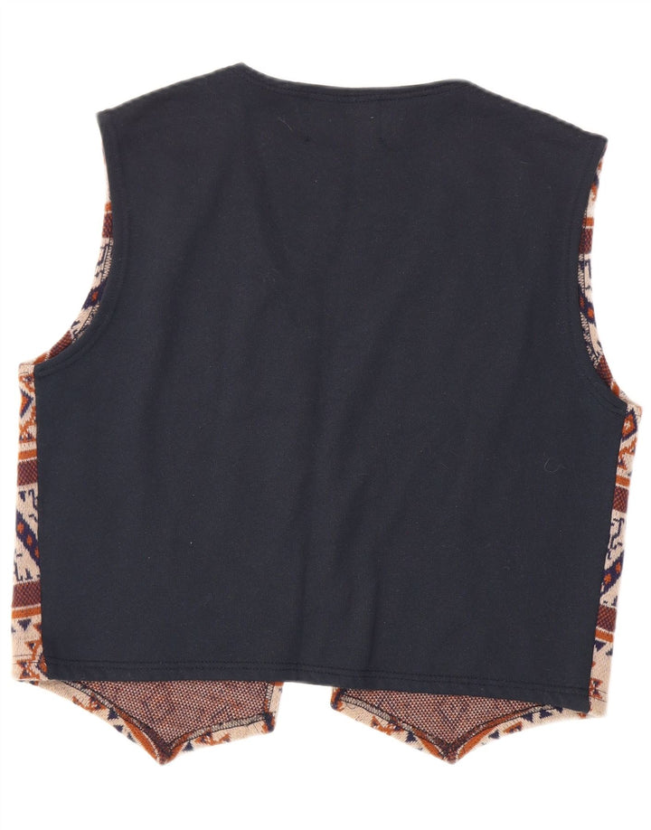 Vintage strik vest for mænd Stor flerfarvet geometrisk akryl Aztec