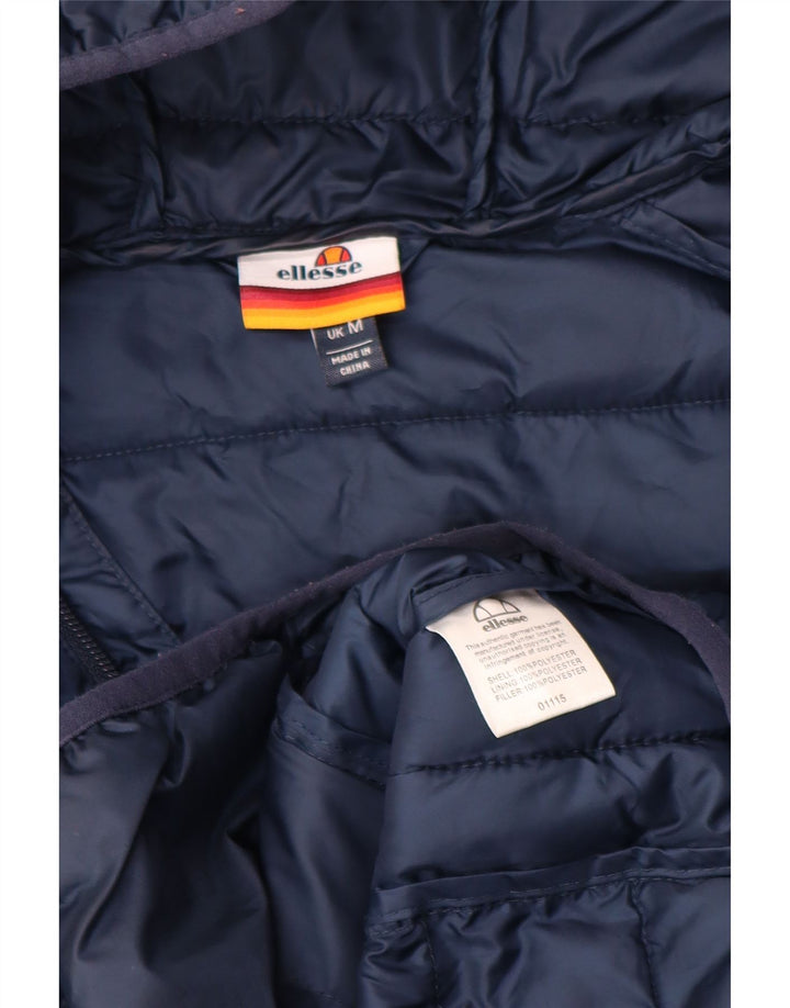 Ellesse Herre hættepolstret jakke UK 38 Medium Navy Blue Polyester