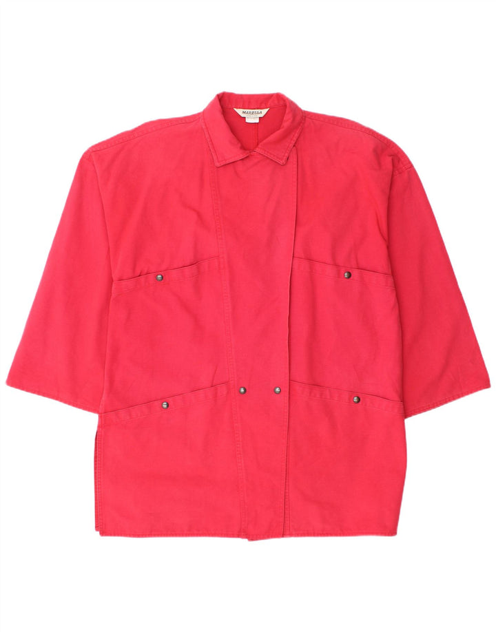 Marella Womens Oversized 3/4-ærmet Utility-jakke UK 12 Medium Rød