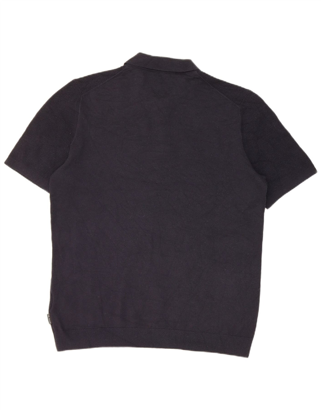 Ted Baker Herre Kortærmet Polo Neck Jumper Sweater Størrelse 4 Large Navy Blue
