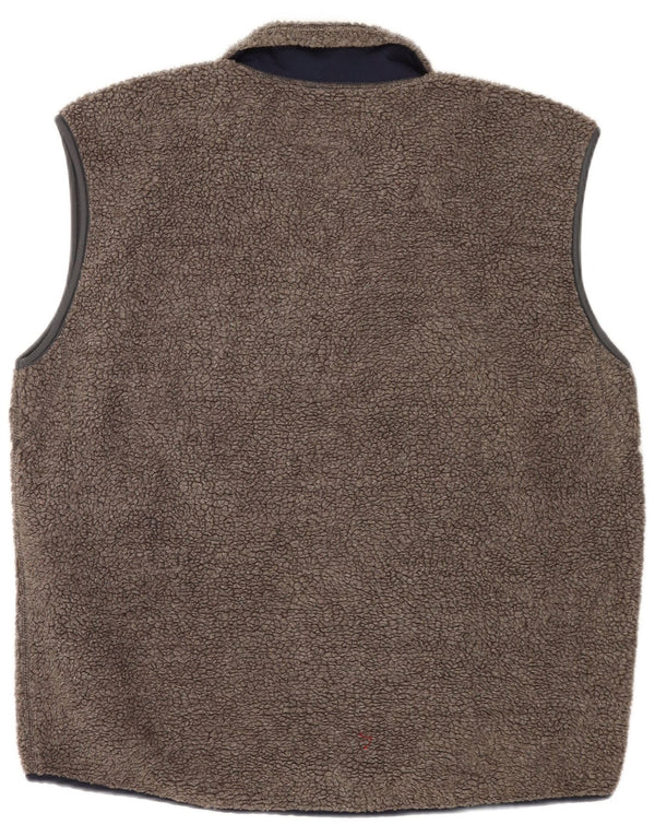 Carrera Herre Fleece Gilet UK 40 Large Brown Retro