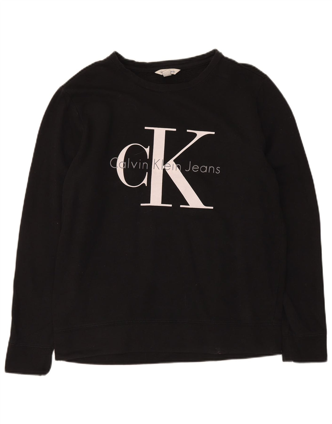 CALVIN KLEIN JEANS Grafisk sweatshirt til mænd, lille sort bomuld