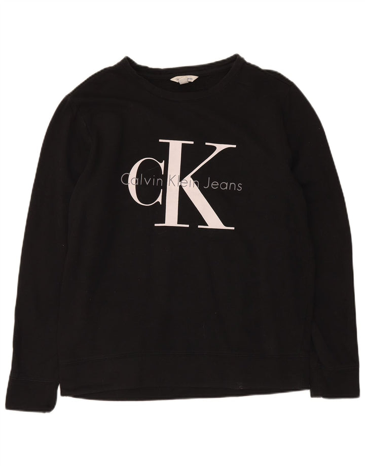 CALVIN KLEIN JEANS Grafisk sweatshirt til mænd, lille sort bomuld