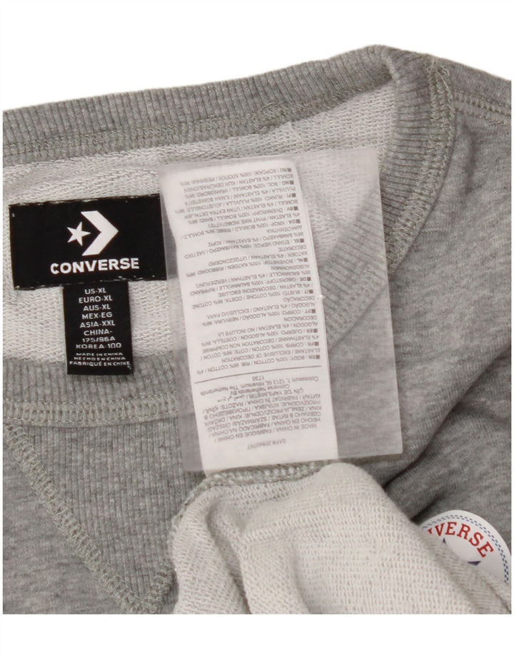 CONVERSE Dame Sweatshirt Jumper UK 18 XL Grå Bomuld