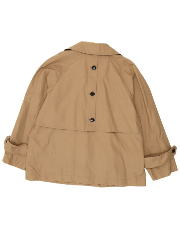 Massimo Dutti Kvinder Kort Oversized Trench Coat UK 14 Medium Beige Bomuld