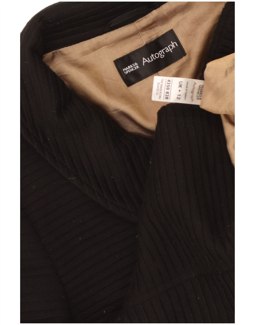 Marks & Spencer Dame 3/4-ærmet blazerjakke UK 12 Medium Sort