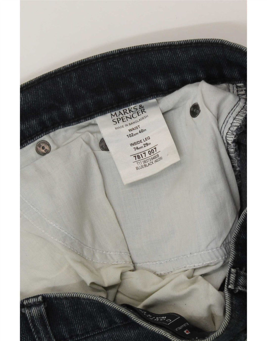 Marks & Spencer Herre Regular Straight Jeans W40 L26 Blå Bomuld